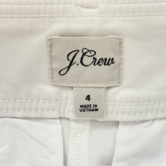 J. Crew Pleated Pant In White Garment Dyed Chino Size 4 Coastal Tapered Stretch - Picture 9 of 14